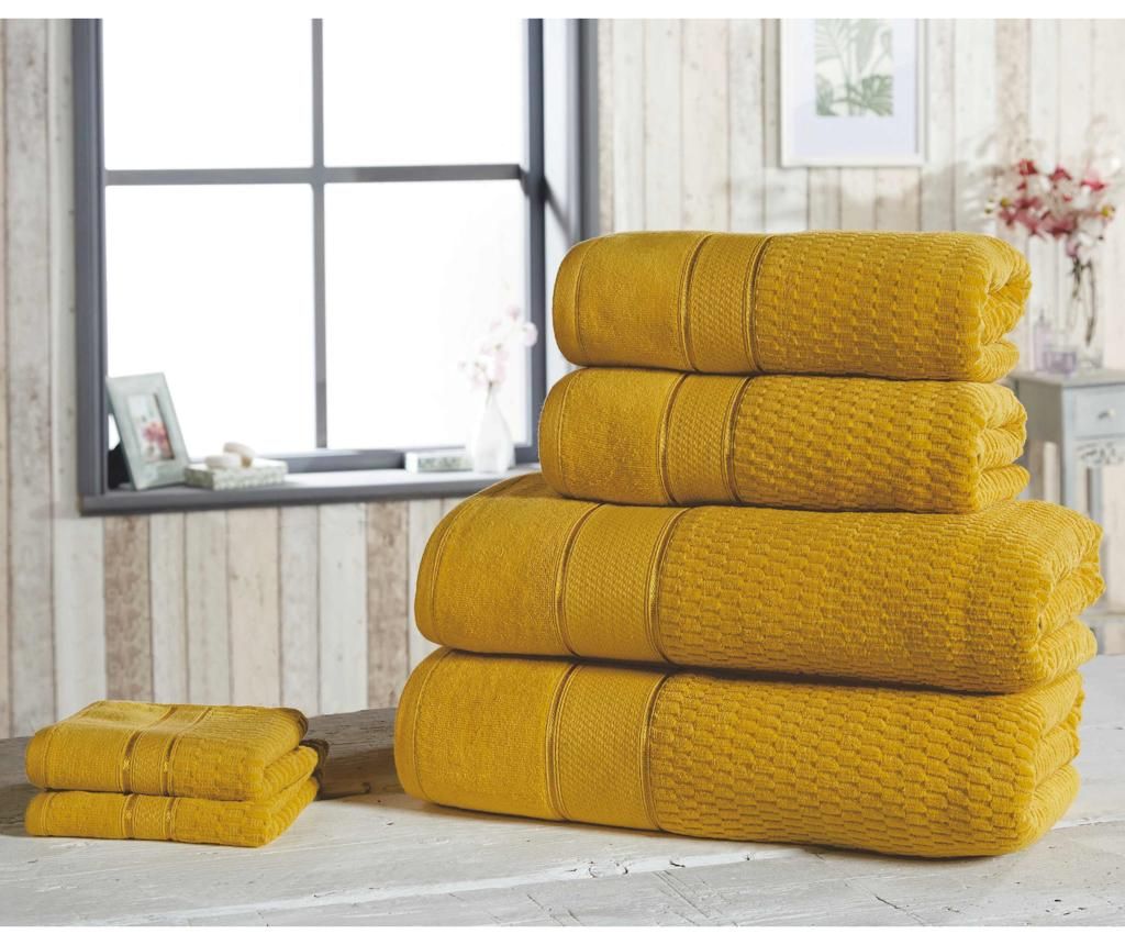 Set 6 prosoape de baie Royal Velvet Ochre - Rapport Home, Multicolor