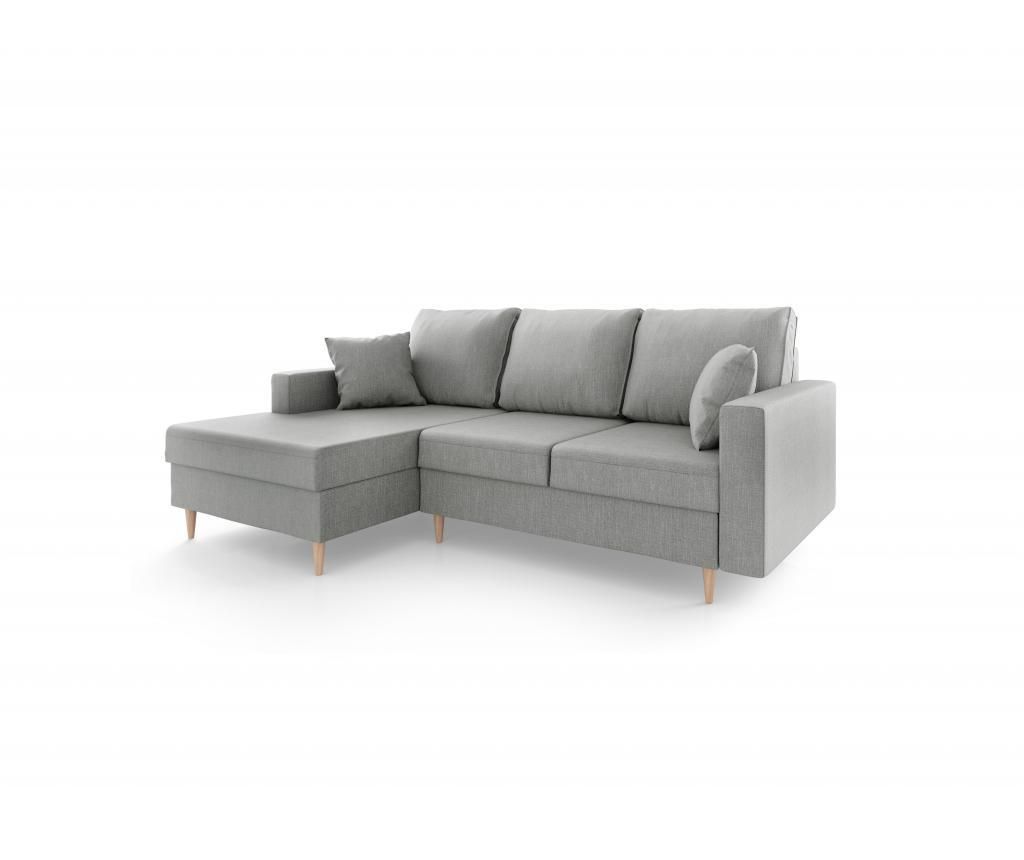 Coltar extensibil stanga Aubrieta Grey - Mazzini Sofas, Gri & Argintiu