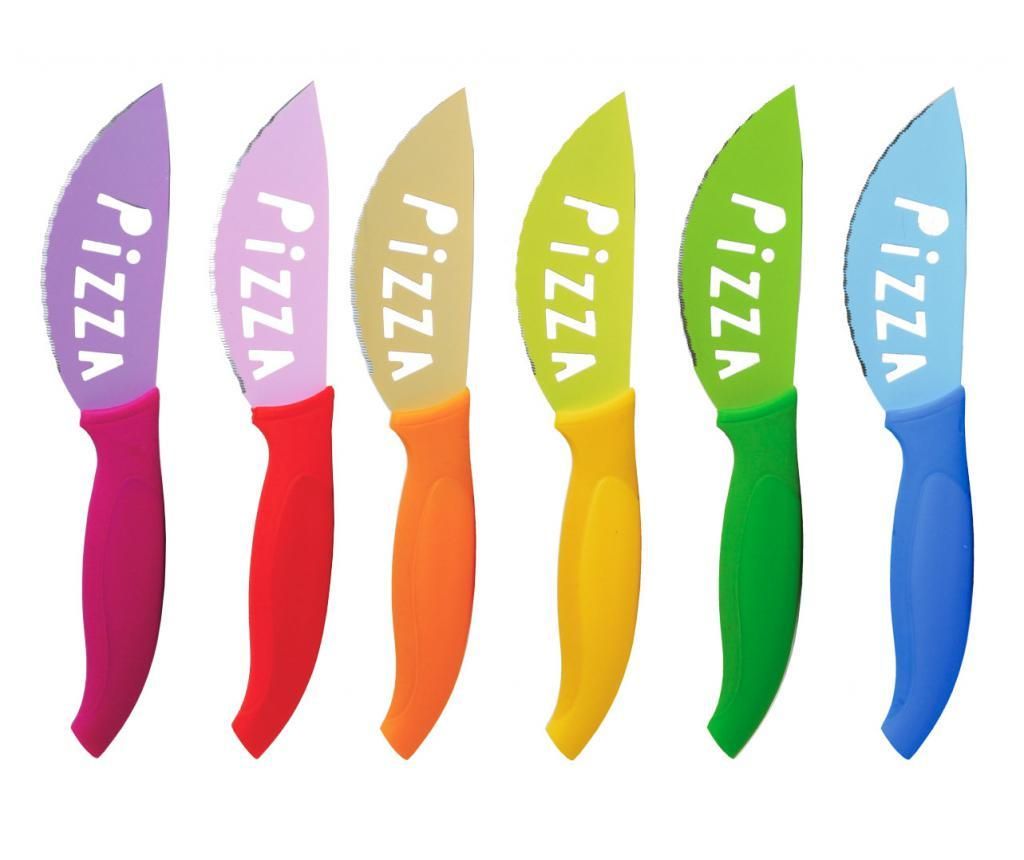 Set 6 cutite pentru pizza Anna – Excelsa, Multicolor