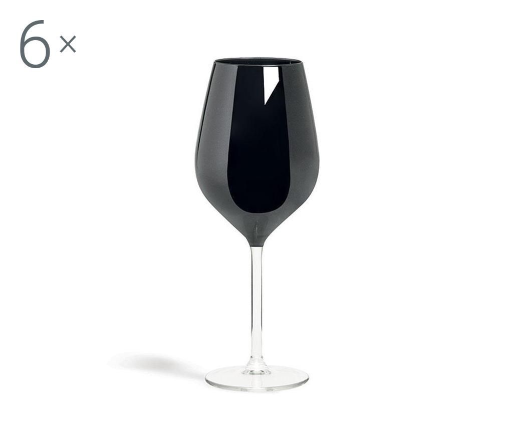 Set 6 pahare pentru vin Excelsa, Faye Black, sticla, 500 ml – Excelsa, Negru Excelsa imagine reduceri 2022