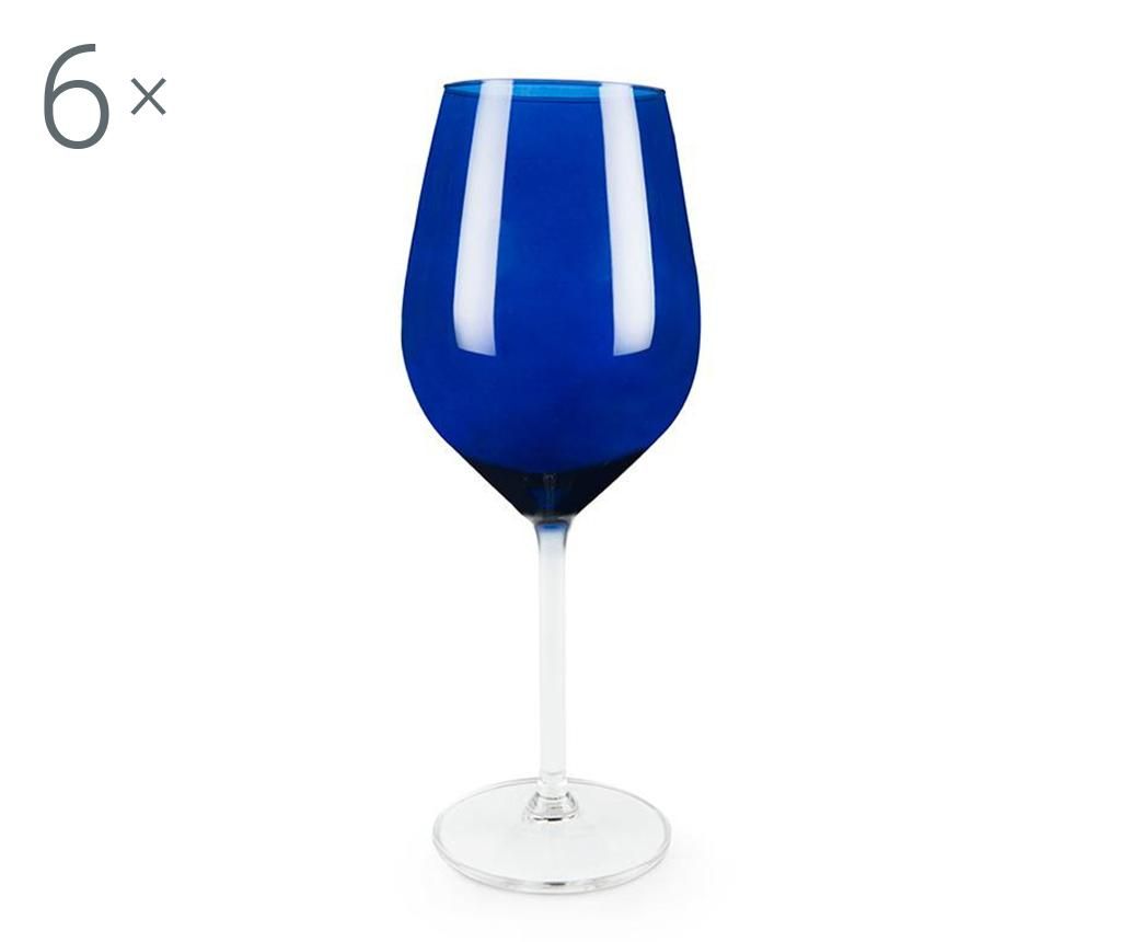 Set 6 pahare pentru vin Excelsa, Cobalto, sticla suflata, 500 ml – Excelsa, Albastru Excelsa imagine reduceri 2022