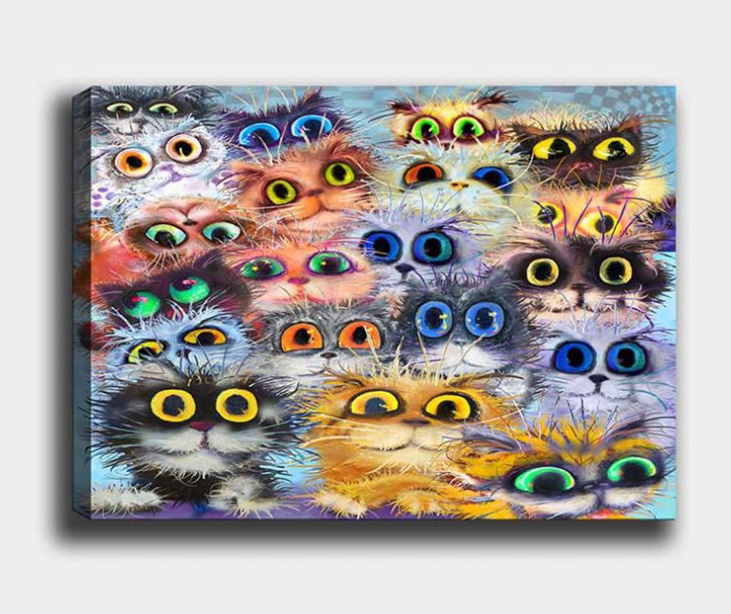 Tablou Cats 70x100 cm - Tablo Center, Multicolor