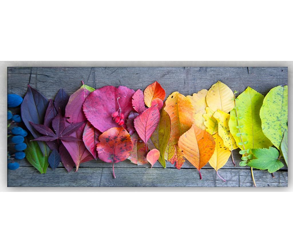 Tablou Tablo Center, 5 Leaves, canvas din bumbac, 60x140 cm - Tablo Center, Multicolor