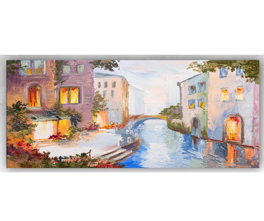 Tablou House And Bridge 60x140 cm - Tablo Center, Multicolor