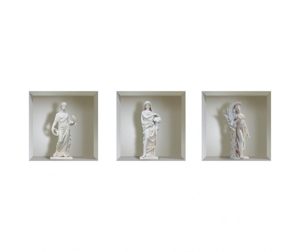 Set 3 stickere 3D Statues – BeeStick, Multicolor