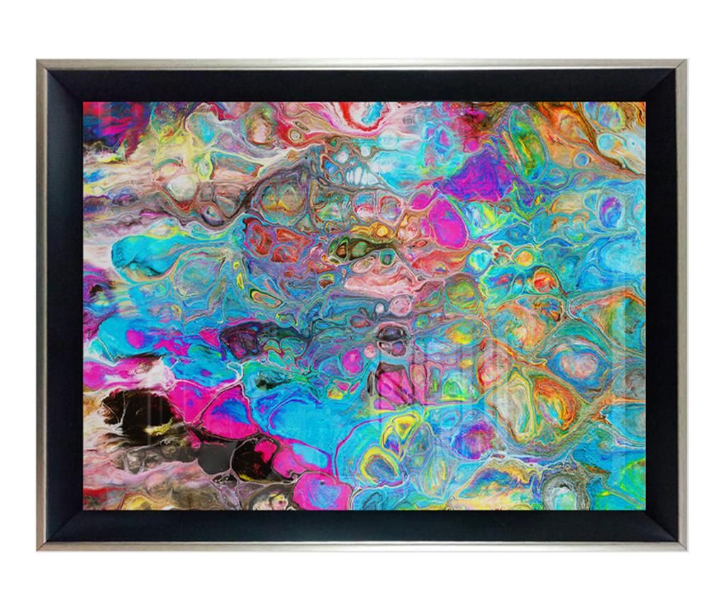 Tablou Colorful Marbling Art 55x75 cm - Tablo Center, Multicolor