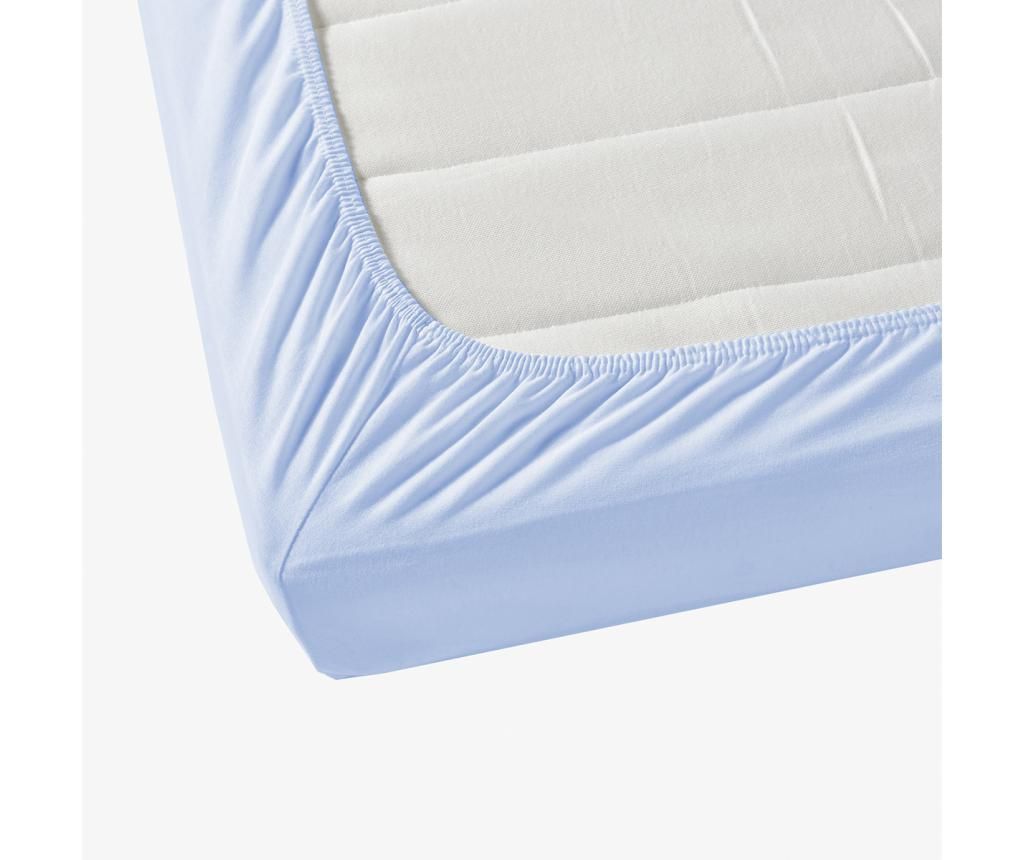 Cearsaf de pat cu elastic Tabitha Light Blue 90x200 cm - Aglika, Albastru