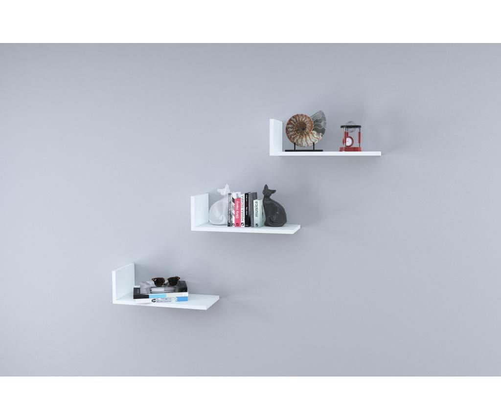 Set 3 rafturi de perete – Oyo Concept, Gri & Argintiu