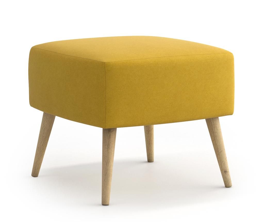 Taburet pentru picioare Optisofa, Ahne Yellow, galben, 54x54x47 cm - Optisofa, Galben & Auriu