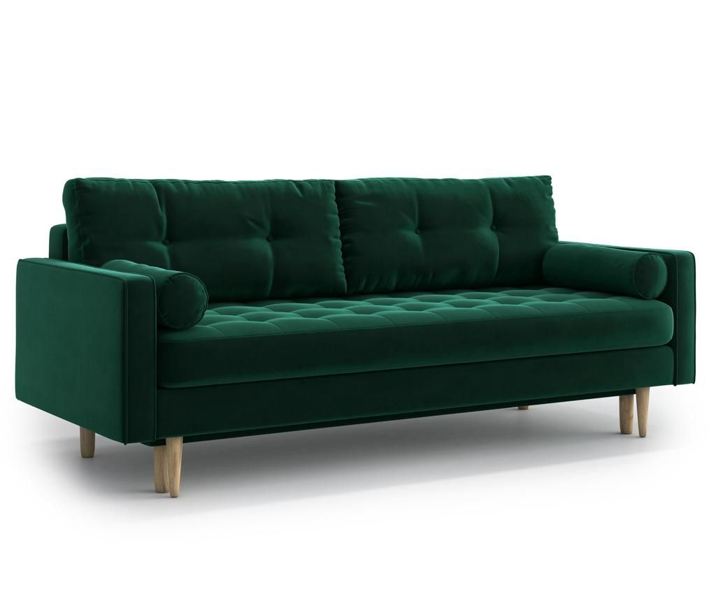 Canapea extensibila 3 locuri Optisofa, Esme Green, verde, 218x93x85 cm - Optisofa, Verde