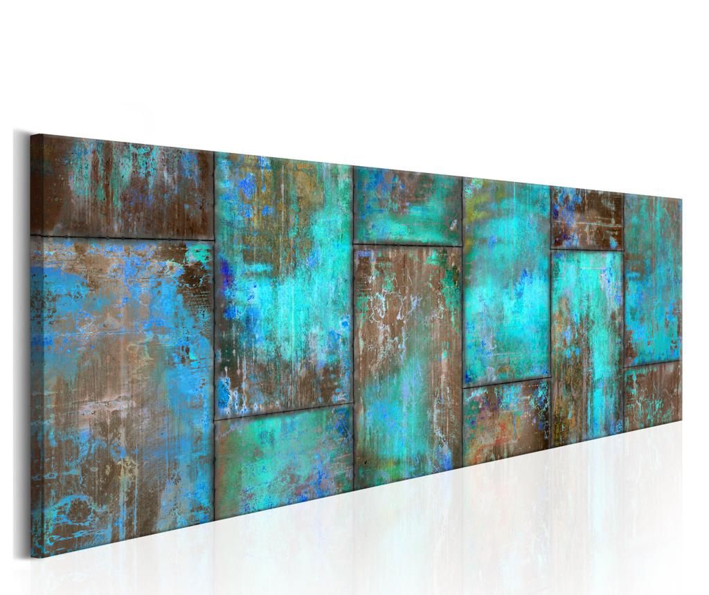 Tablou Metal Mosaic Blue 150x50 cm