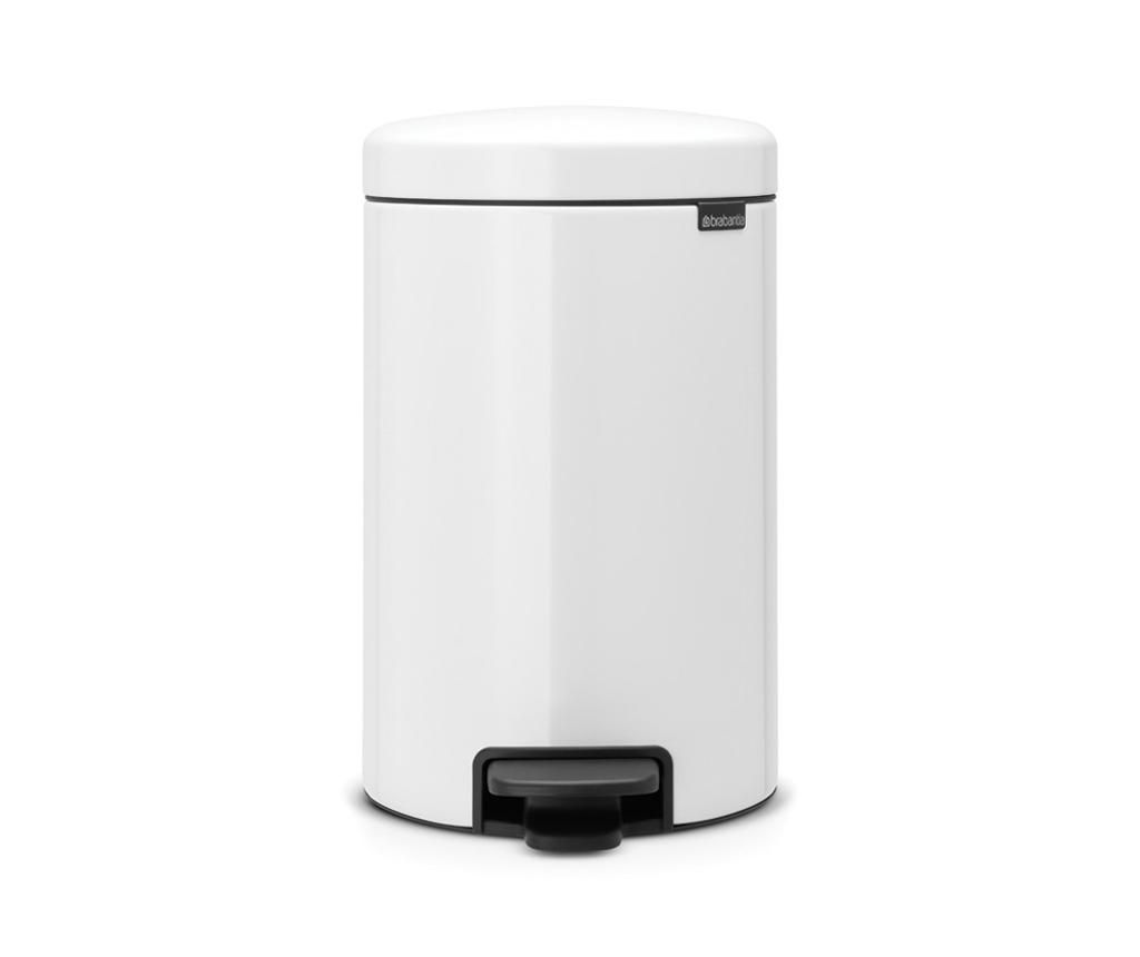 Cos de gunoi cu capac si pedala Brabantia New Icon White 12 L - Brabantia, Alb