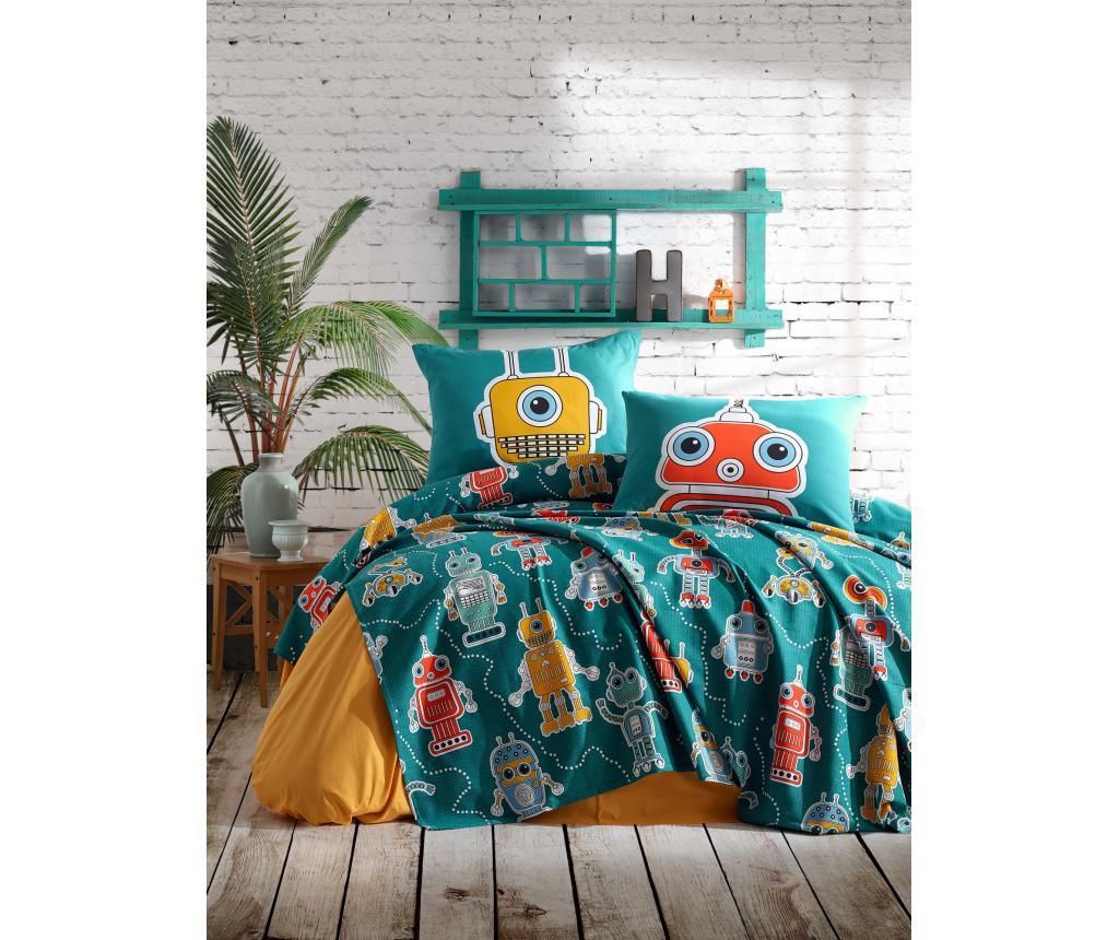 Cuvertura Pique Enlora Home, Robotte Green, bumbac, 160×235 cm – EnLora Home EnLora Home imagine noua somnexpo.ro