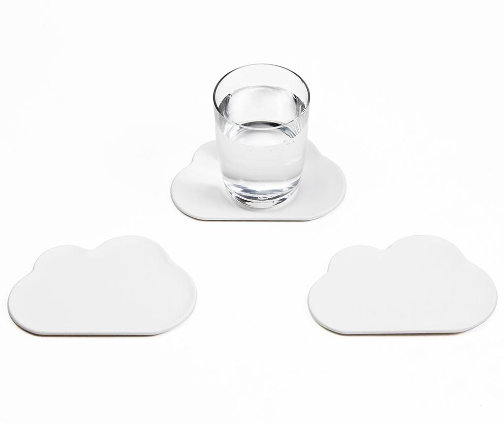 Set 6 coastere White Cloud – Qualy, Alb Qualy