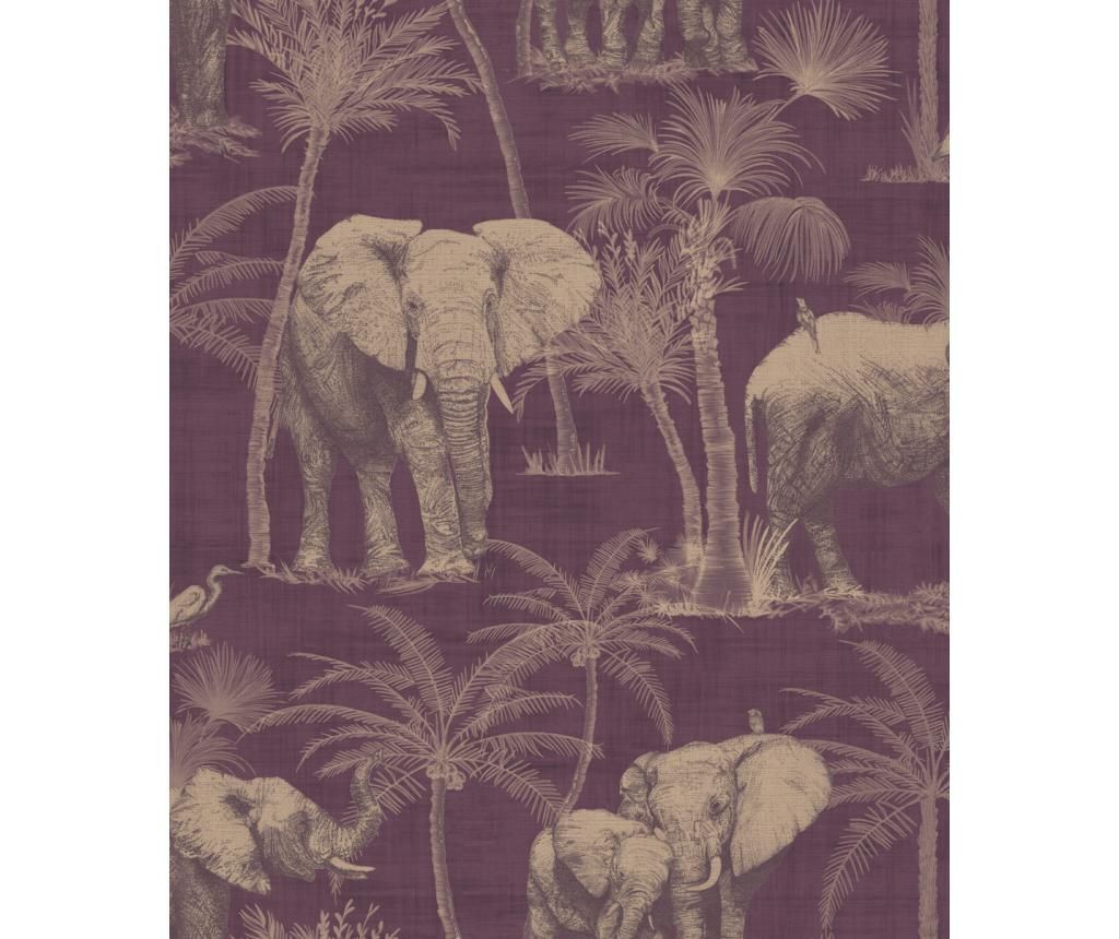 Tapet Elephant Grove Aubergine 53x1005 cm - Arthouse