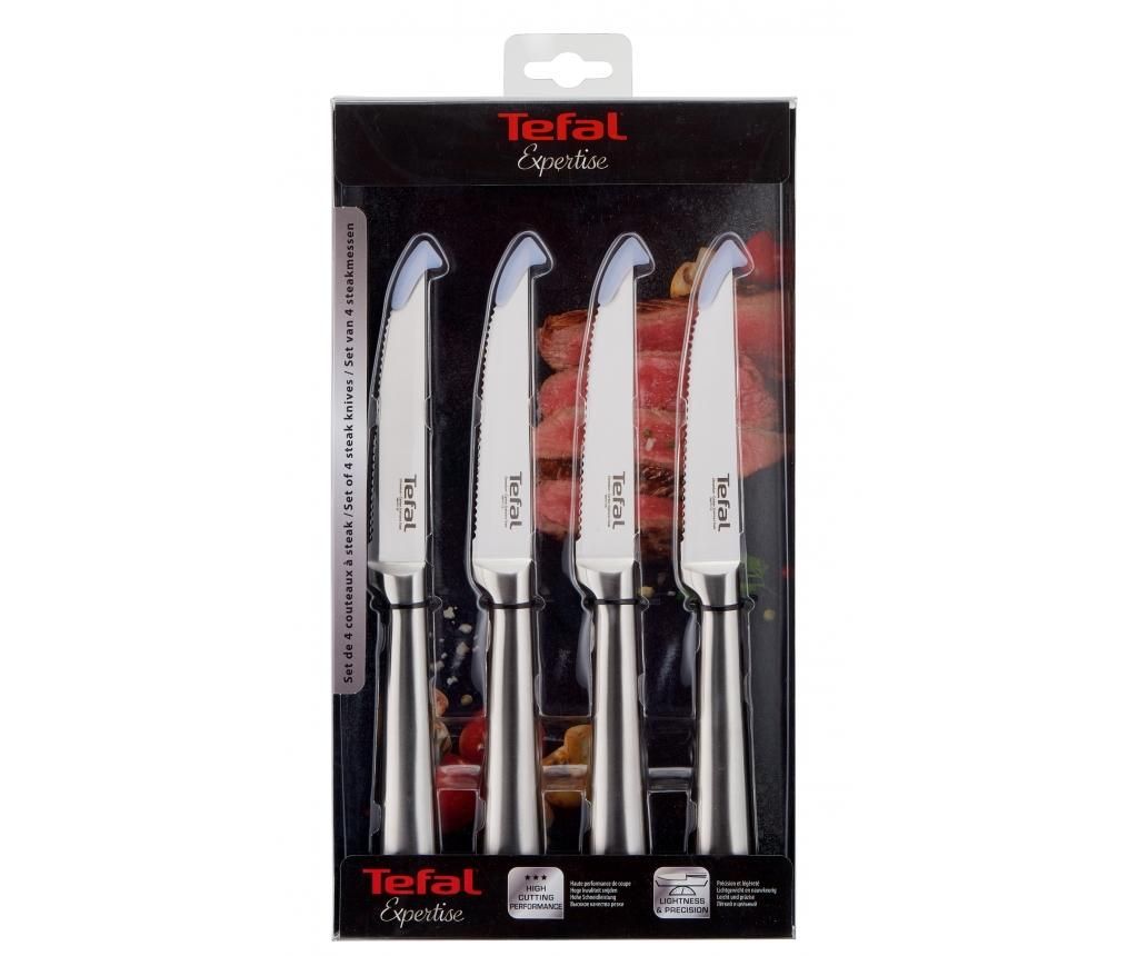 Set 4 cutite Tefal, Expertise, inox, 23x2x2 cm - Tefal, Gri & Argintiu