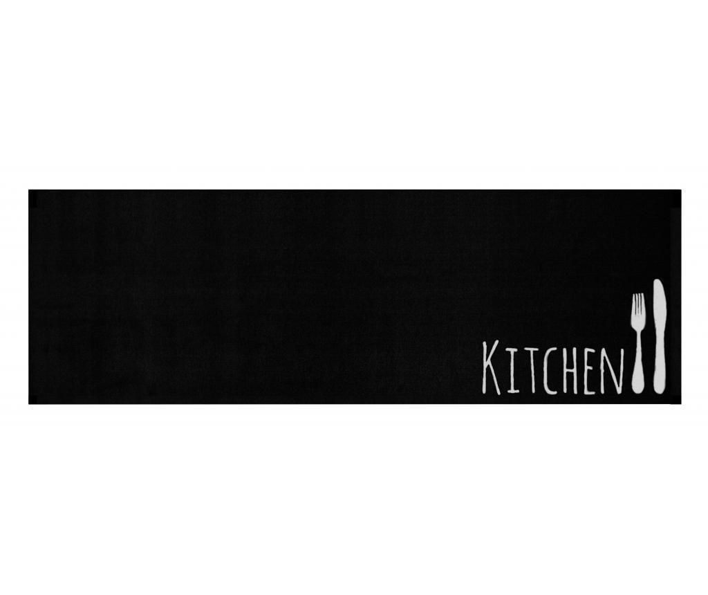 Covor Kitchen Cutlery 50x150 cm - Hanse Home, Alb,Negru