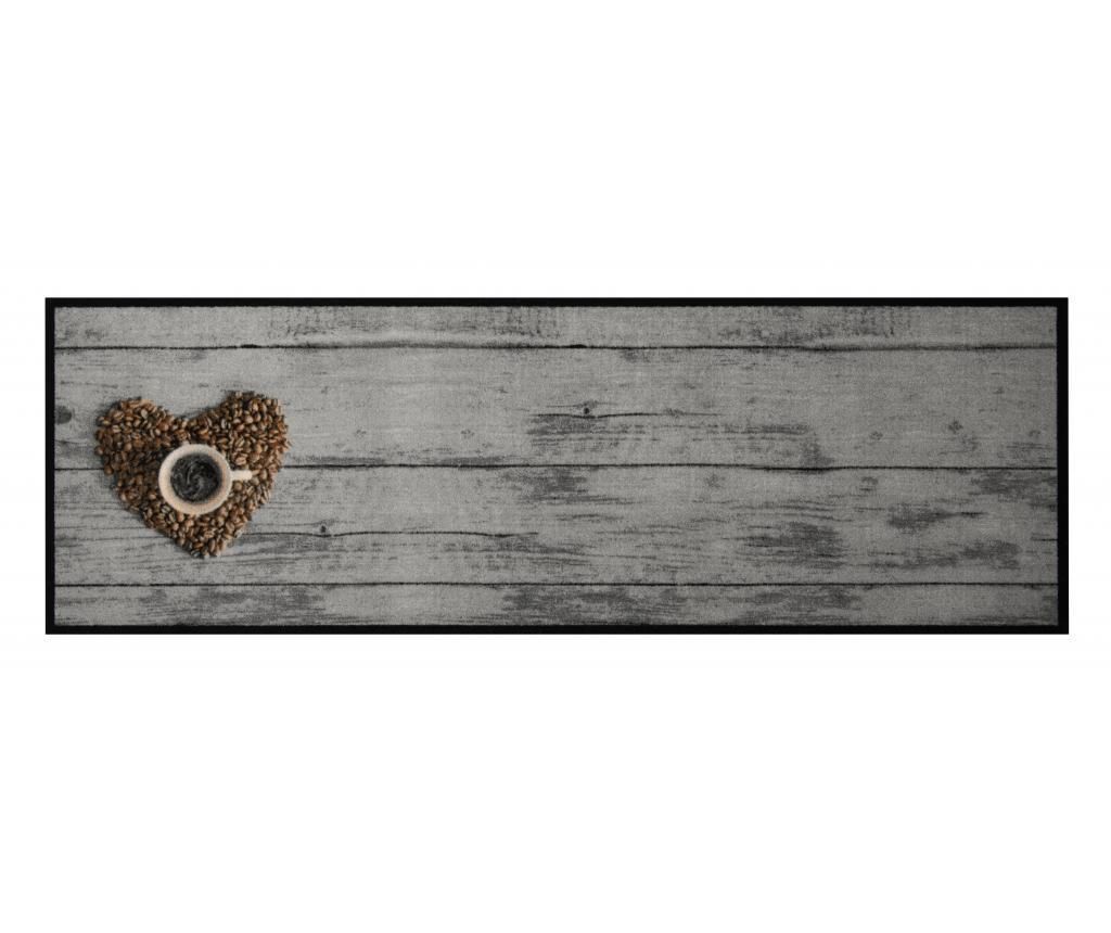 Covor Coffee Bean Love 50x150 cm - Hanse Home, Gri & Argintiu,Maro