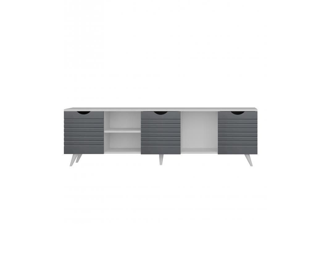 Consola TV Avva Home, PAL melaminat, 180x30x53 cm - Avva Home, Gri & Argintiu