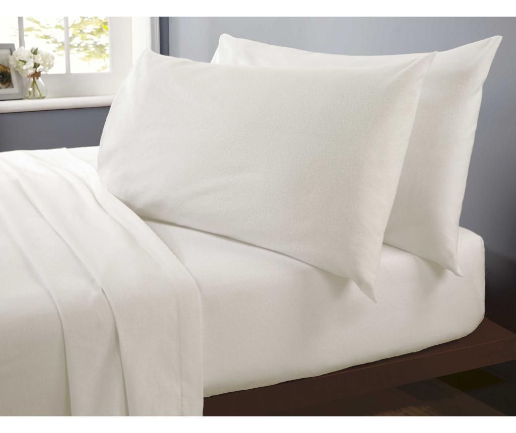 Cearsaf de pat cu elastic Single Flannelette Cream - Rapport Home, Crem