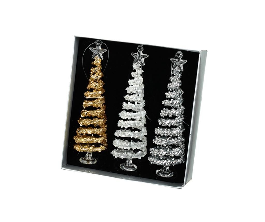 Set 3 decoratiuni suspendabile Christmas Trees