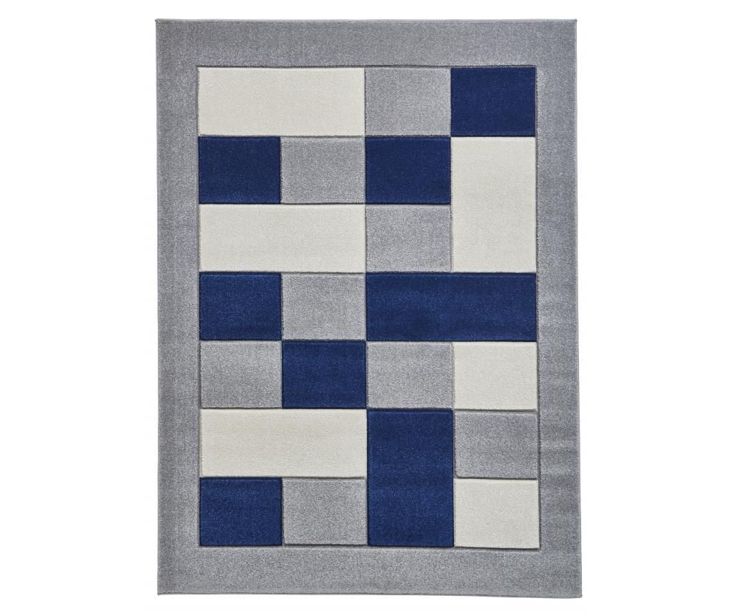 Covor Think Rugs, Matrix Grey Blue, 120x170 cm, polipropilena - Think Rugs, Albastru,Gri & Argintiu
