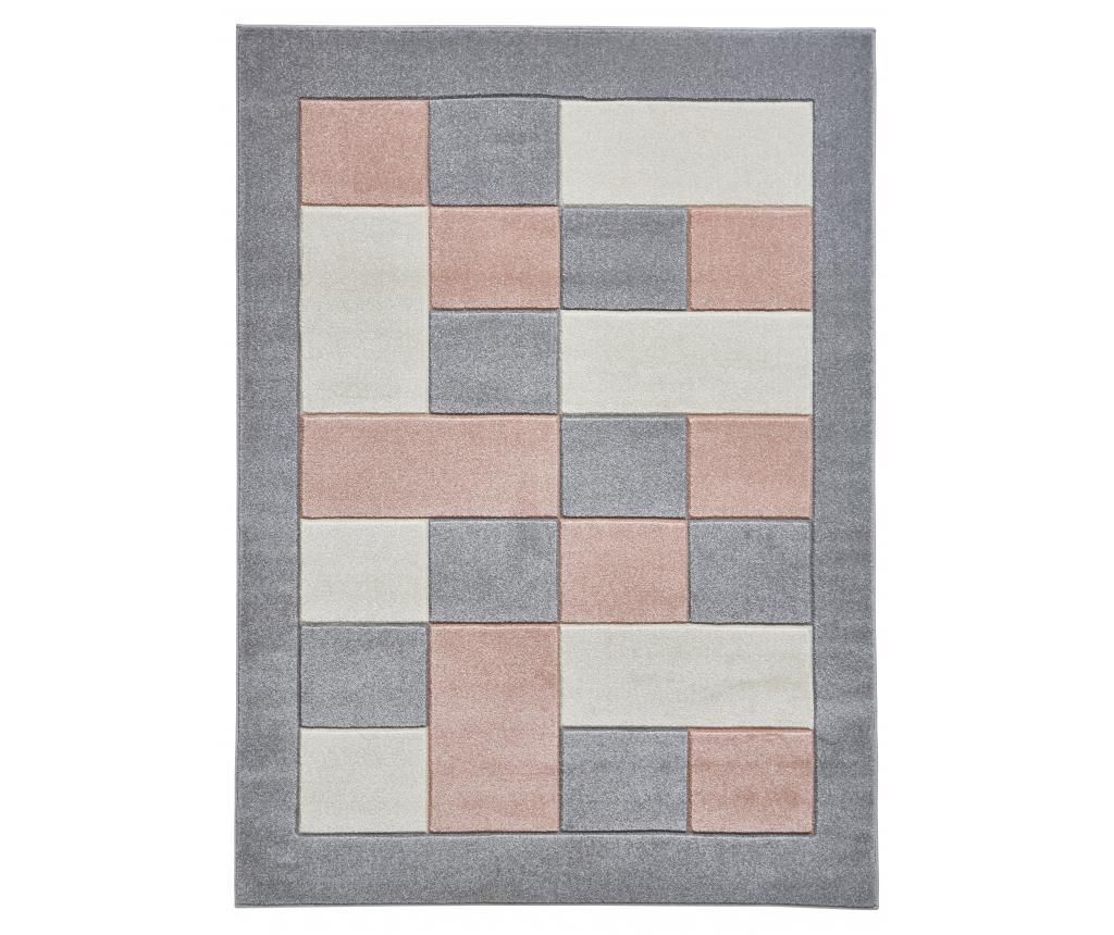 Covor Matrix Grey Pink 160x220 cm - Think Rugs, Gri & Argintiu,Roz