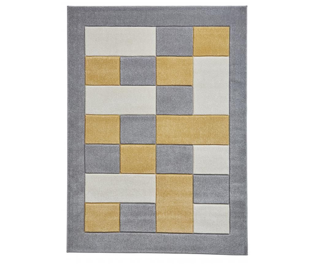 Covor Matrix Grey Yellow 120x170 cm - Think Rugs, Galben & Auriu,Gri & Argintiu