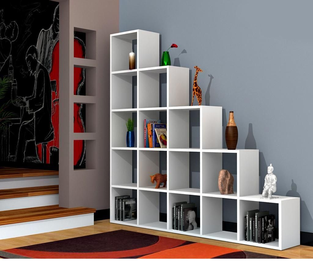 Biblioteca Oyo Concept, Mary White, PAL melaminat cu grosimea de 18 mm, 161x22x159 cm – Oyo Concept, Alb Oyo Concept imagine 2022