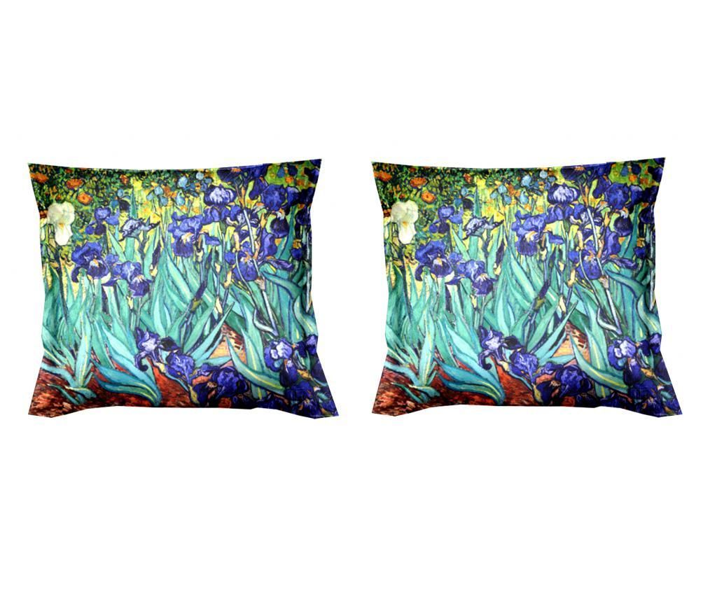 Set 2 huse pentru perne decorative Van Gogh Iris 40x40 cm