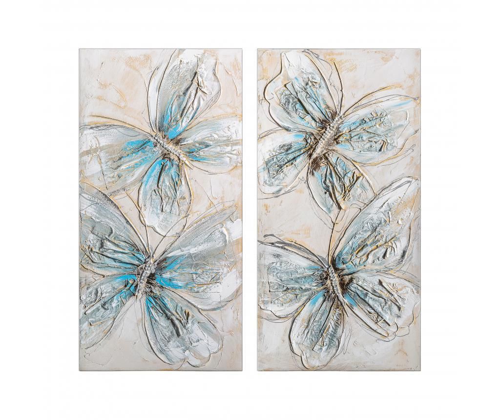 Set 2 tablouri Butterflies 40x80 cm