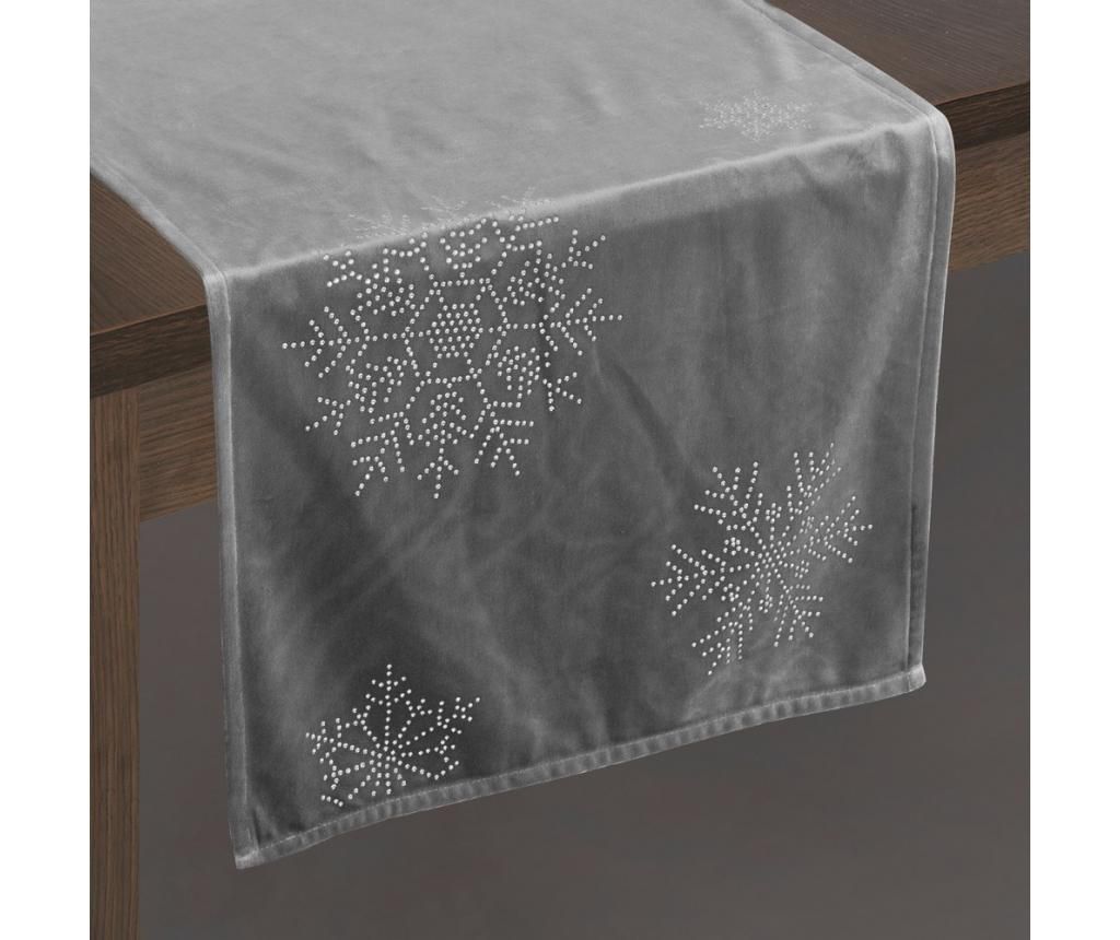 Traversa de masa Snowflakes Grey 40×140 cm – Eurofirany, Gri & Argintiu,Multicolor Eurofirany