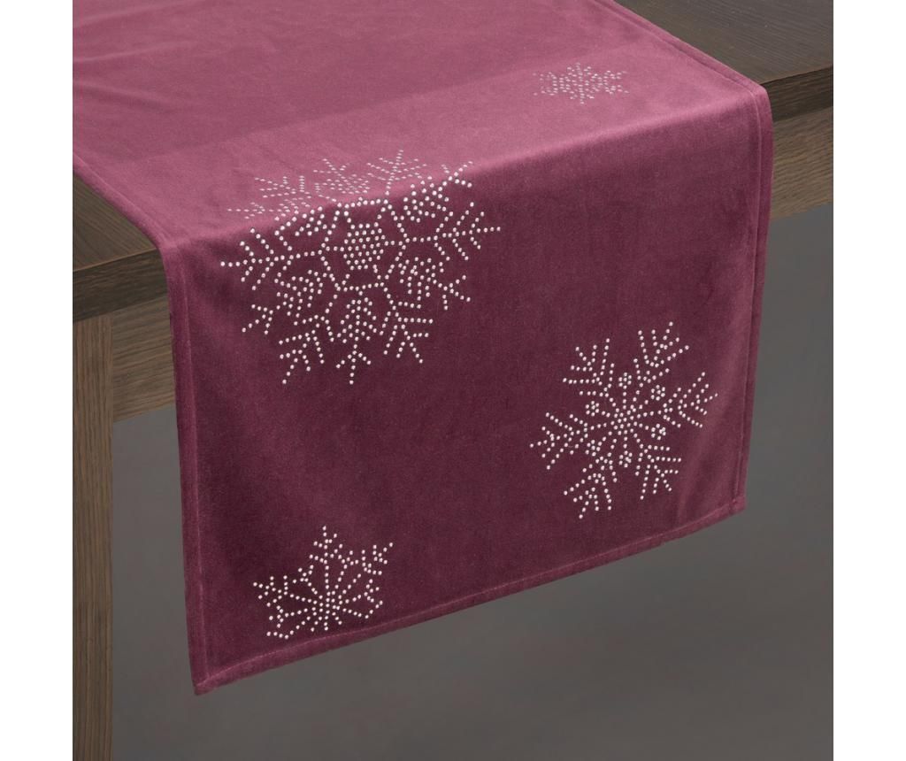 Traversa de masa Snowflakes Purple 40x140 cm - Eurofirany, Mov,Multicolor