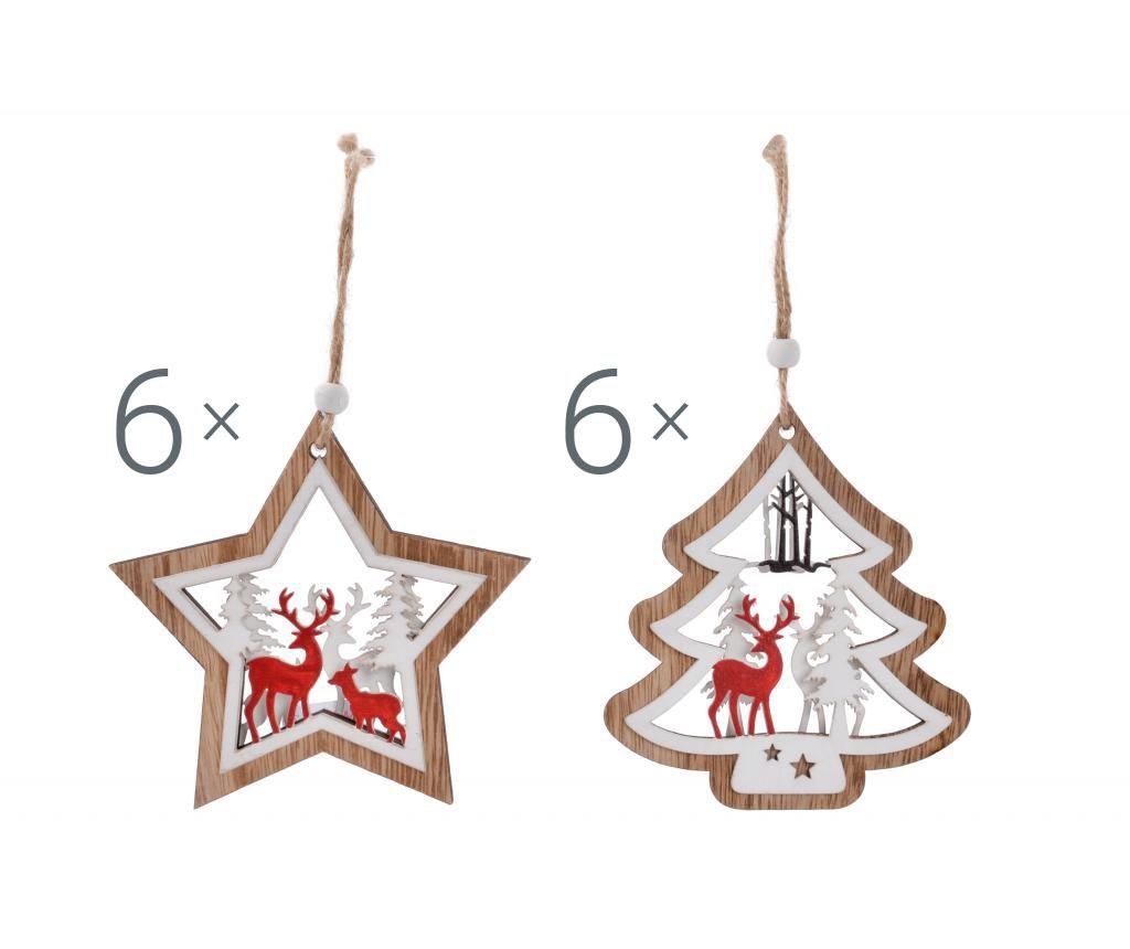 Set 12 decoratiuni suspendabile Christmas