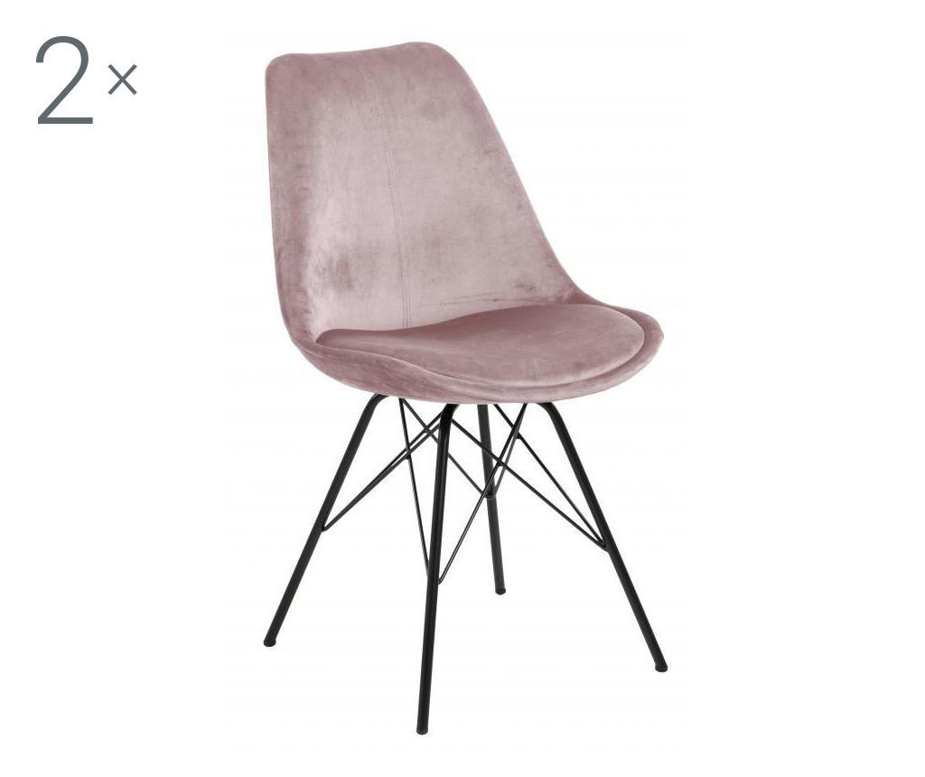 Set de 2 scaune dining Actona, Eris Pink, roz, 54x49x86 cm - actona, Roz