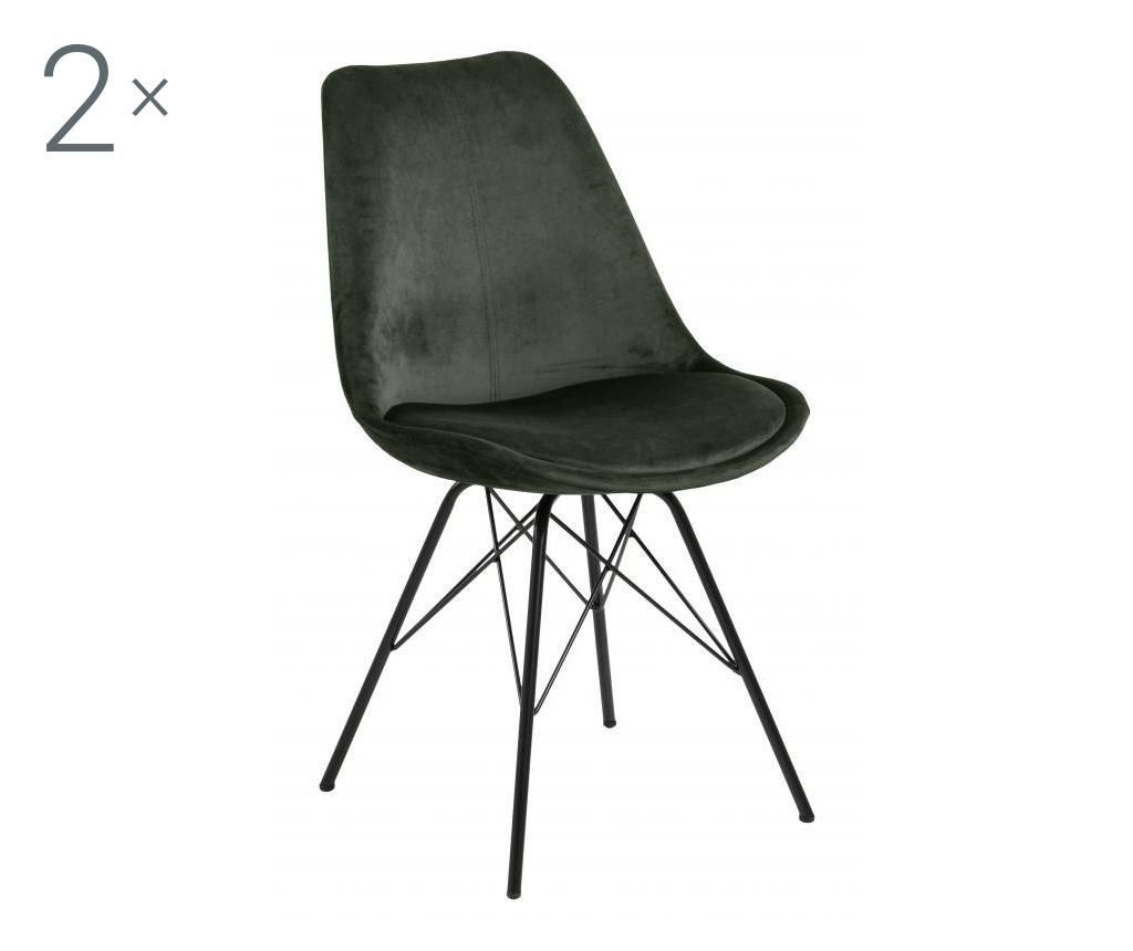Set de 2 scaune dining Actona, Eris Green, 54x49x86 cm - actona, Verde