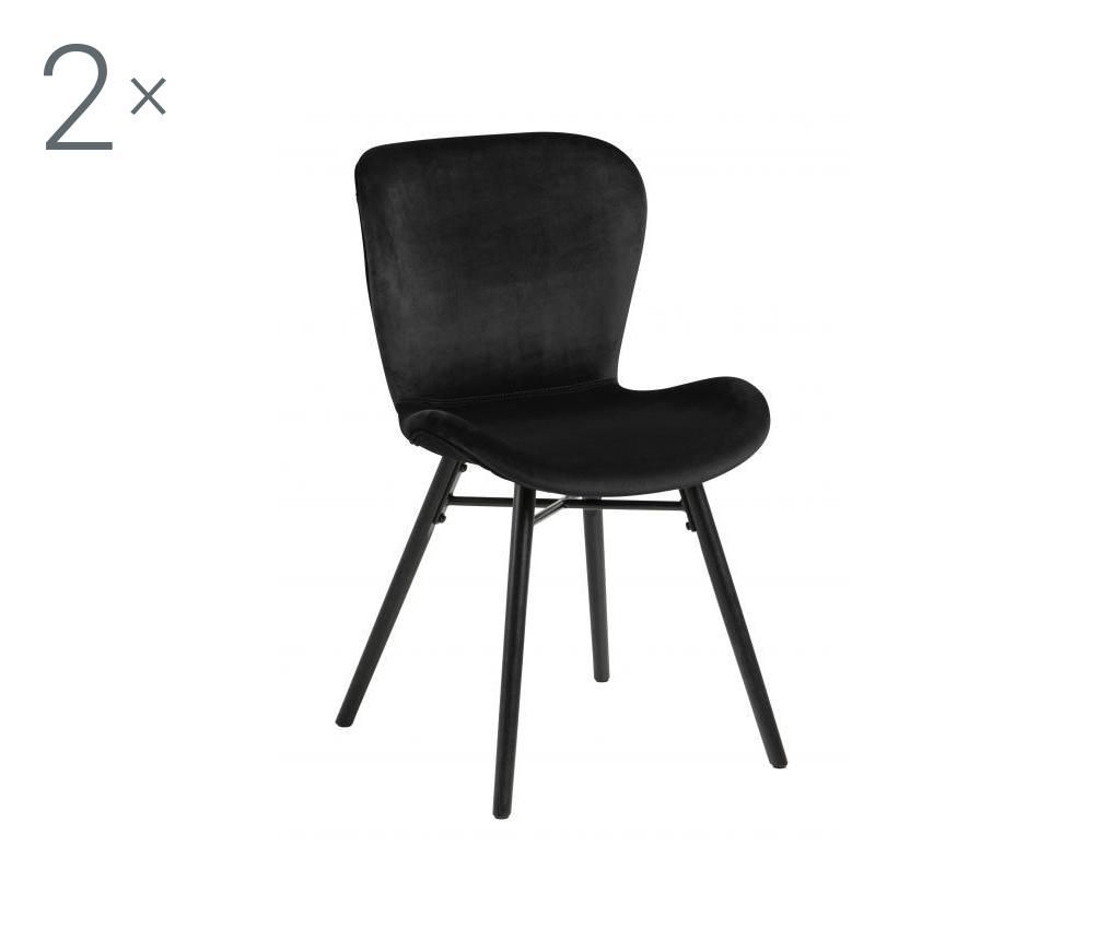 Set 2 scaune dining Actona, Batilda Black, 56x47x83 cm - actona, Negru