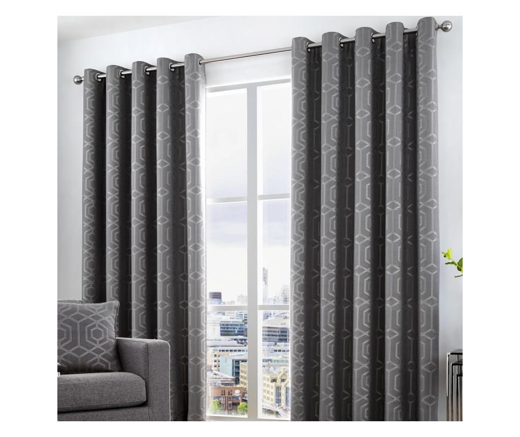 Set 2 draperii Camberwell Dark Grey 117x183 cm