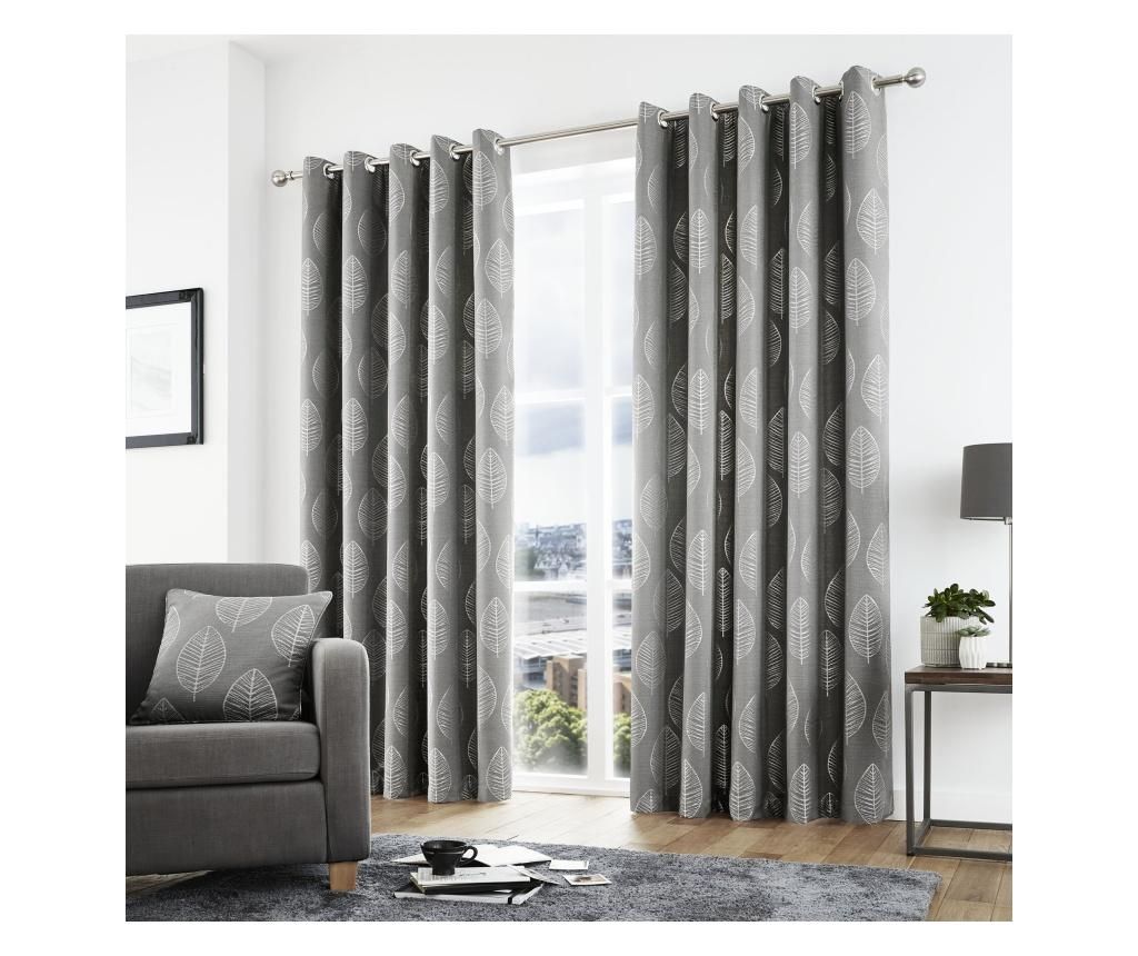 Set 2 draperii Helsinki Dark Grey 117x183 cm