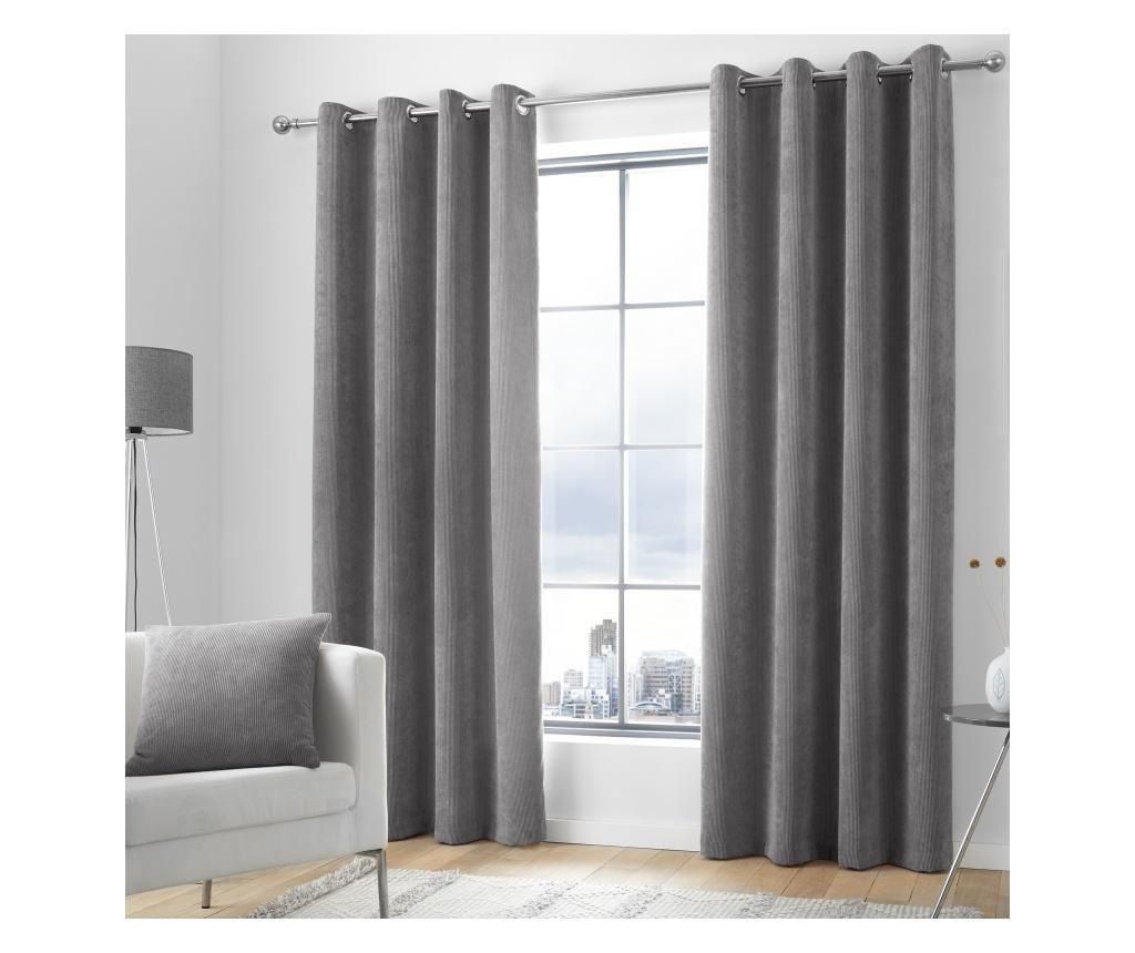 Set 2 draperii Kilbride Cord Grey 117x183 cm