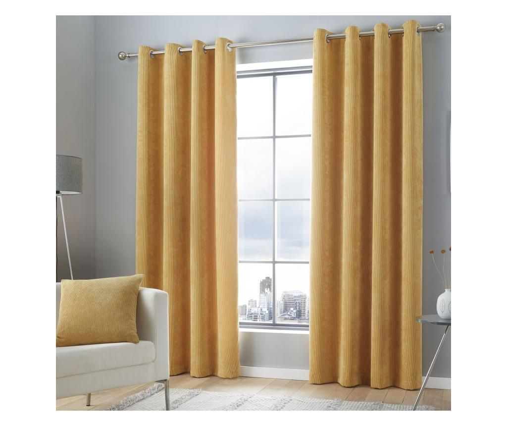 Set 2 draperii Kilbride Cord Gold 229x229 cm