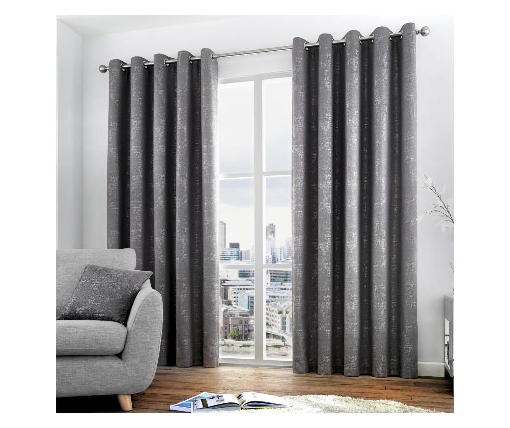 Set 2 draperii Solent Dark Grey 117x183 cm