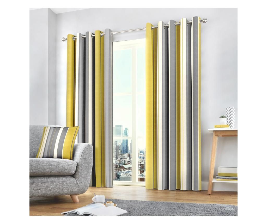 Set 2 draperii Whitworth Stripe Yellow 229x229 cm