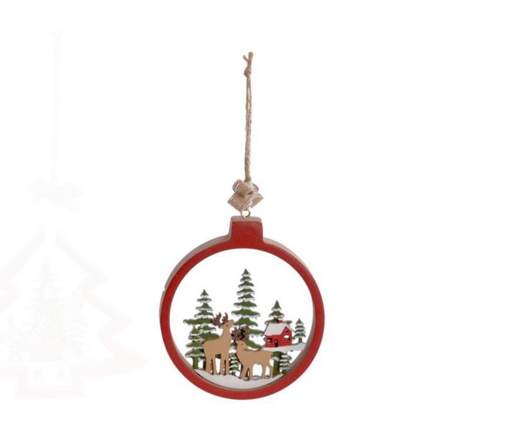 Decoratiune suspendabila Christmas Round Red