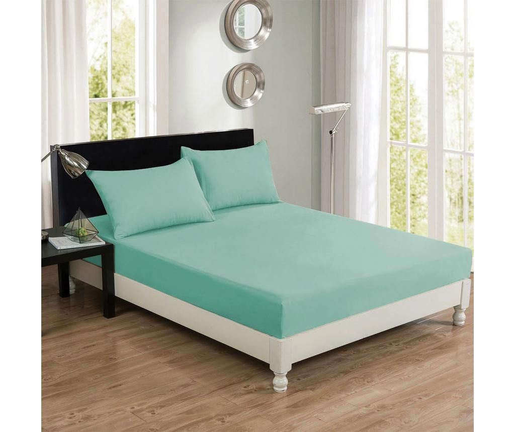 Cearsaf de pat cu elastic Tabitha Mint Green 100x200 cm