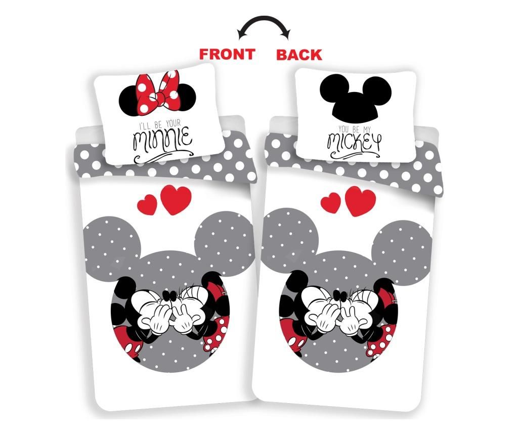 Set de pat Single Ranforce Mickey and Minnie Love – Minnie Mouse by Disney, Multicolor Minnie Mouse by Disney