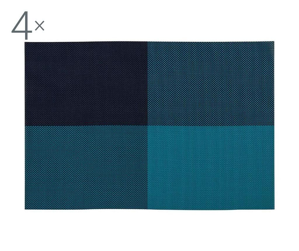 Set 4 suporturi farfurii Grid Blue 30x45 cm - Premier, Albastru imagine
