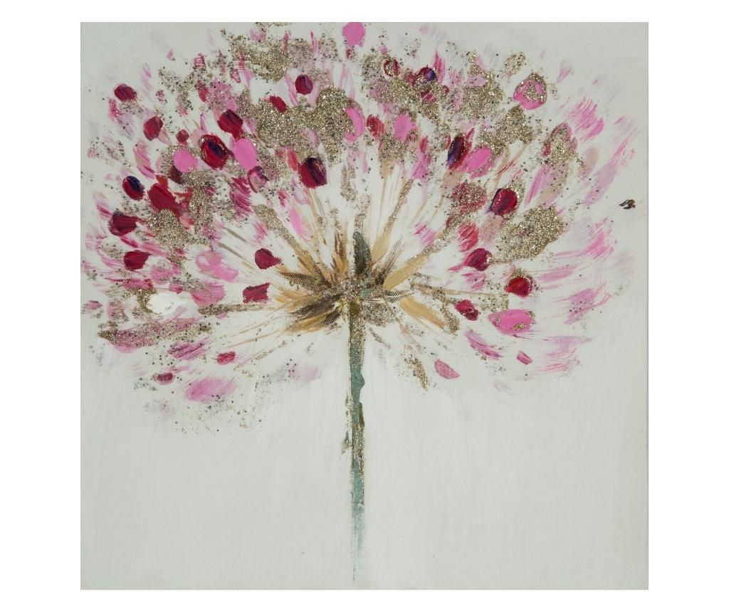 Tablou Pink Flower 30x30 cm - Eurofirany, Gri & Argintiu