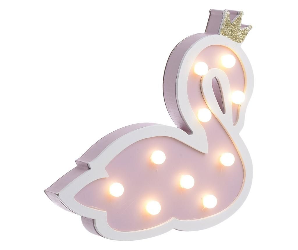 Decoratiune luminoasa de perete Swan Pink