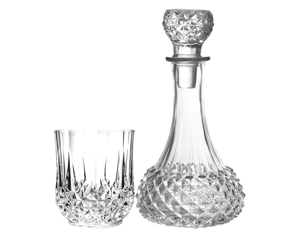 Set 6 pahare si decantor Diamonds - inart, Alb